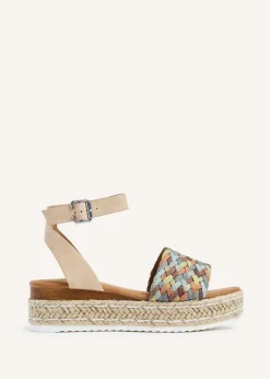 Linzi Raya Brown Faux Leather Flatform