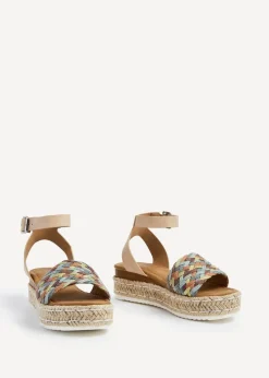 Linzi Raya Brown Faux Leather Flatform