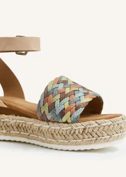 Linzi Raya Brown Faux Leather Flatform