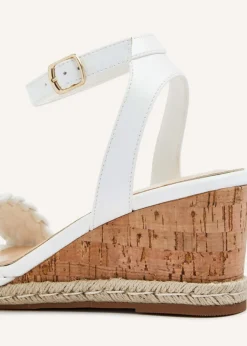 Linzi Regan White Faux Leather Plaited Wedge