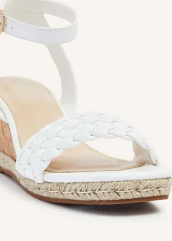 Linzi Regan White Faux Leather Plaited Wedge