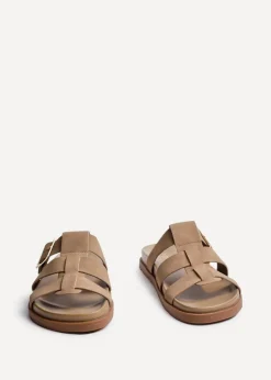 Linzi Restore Taupe Nubuck Gladiator Slip-On Sandal
