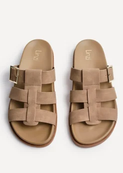 Linzi Restore Taupe Nubuck Gladiator Slip-On Sandal