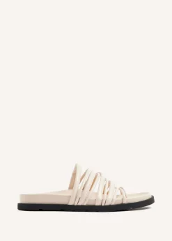 Linzi Rexa Ivory Faux Leather Toe Post Sandal