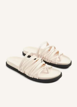 Linzi Rexa Ivory Faux Leather Toe Post Sandal