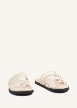 Linzi Rexa Ivory Faux Leather Toe Post Sandal