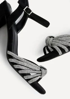 Linzi Sanora Black Faux Suede Block Heel