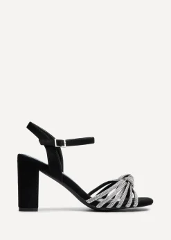 Linzi Sanora Black Faux Suede Block Heel