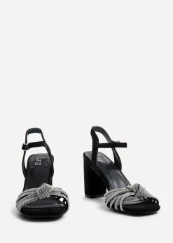 Linzi Sanora Black Faux Suede Block Heel