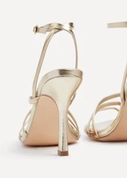 Linzi Scarlett Gold Faux Leather Strappy Heel Sandal