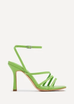 Linzi Scarlett Lime Green Faux Leather Strappy Heel Sandal