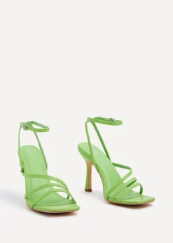 Linzi Scarlett Lime Green Faux Leather Strappy Heel Sandal