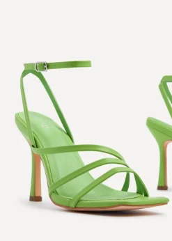 Linzi Scarlett Lime Green Faux Leather Strappy Heel Sandal