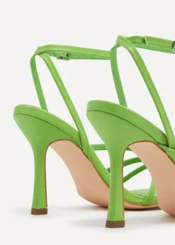 Linzi Scarlett Lime Green Faux Leather Strappy Heel Sandal
