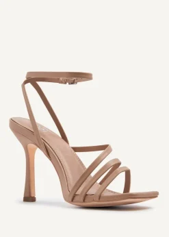 Linzi Scarlett Mocha Faux Leather Strappy Heel Sandal