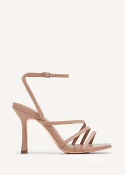 Linzi Scarlett Mocha Faux Leather Strappy Heel Sandal