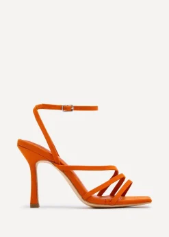 Linzi Scarlett Orange Faux Suede Strappy Heel Sandal