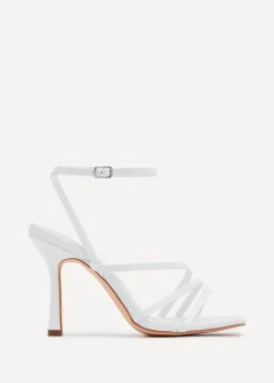 Linzi Scarlett White Faux Leather Strappy Heel Sandal