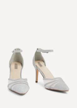 Linzi Serri Silver Glitter Mesh Court Heel