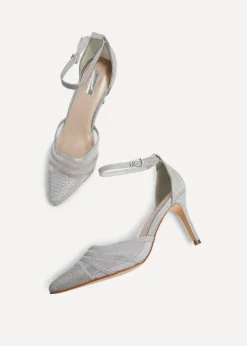 Linzi Serri Silver Glitter Mesh Court Heel
