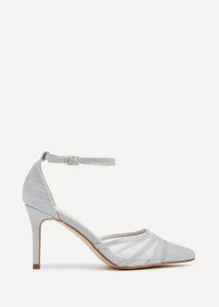 Linzi Serri Silver Glitter Mesh Court Heel