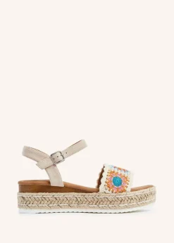 Linzi Solana Nude Faux Suede Flatform Wedge