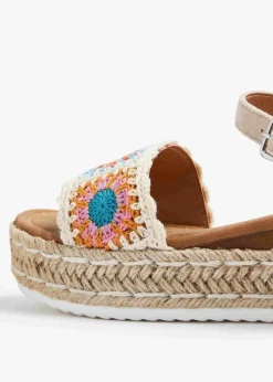 Linzi Solana Nude Faux Suede Flatform Wedge