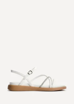 Linzi Spark White Strappy Footbed Sandal