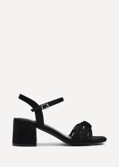Linzi Susanna Black Faux Suede Block Heeled Sandal