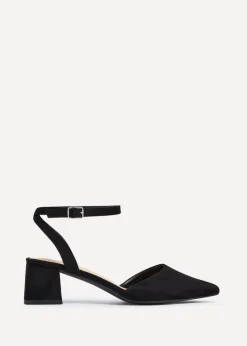 Linzi Suzy Wide Fit Black Faux Suede Court Heel