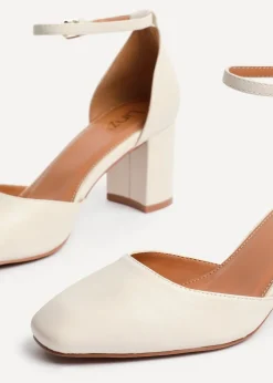 Linzi Sydney Sand Faux Leather Square Toe Court Heel