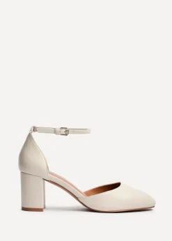 Linzi Sydney Sand Faux Leather Square Toe Court Heel
