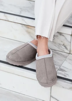 Linzi Tammy Grey Suede Slipper