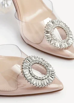 Linzi Tamsin Sand Perspex Court Heel