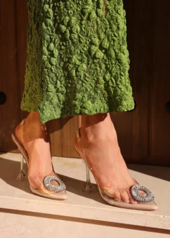 Linzi Tamsin Sand Perspex Court Heel