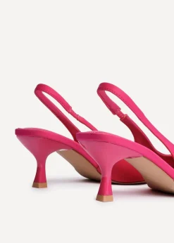 Linzi Tavia Fuchsia Scuba Slingback Court Heels
