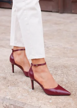 Linzi Thea Burgundy Faux Leather Classic Stiletto Court Heel