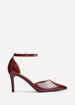 Linzi Thea Burgundy Faux Leather Classic Stiletto Court Heel