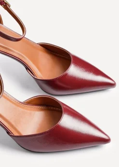 Linzi Thea Burgundy Faux Leather Classic Stiletto Court Heel