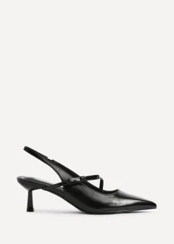 Linzi Timeless Black Faux Leather Court Heel
