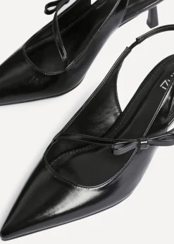 Linzi Timeless Black Faux Leather Court Heel