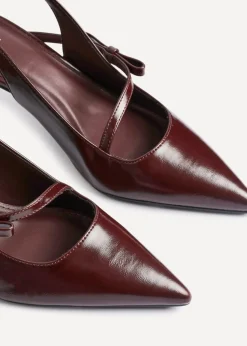 Linzi Timeless Burgundy Faux Leather Court Heel