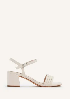 Linzi Toronto Sand Faux Leather Block Heeled Sandal