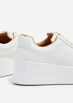 Linzi Twyla White Faux Leather Platform Trainer