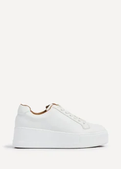 Linzi Twyla White Faux Leather Platform Trainer