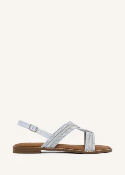 Linzi Vasvi Silver Intertwined Knitted Sandal