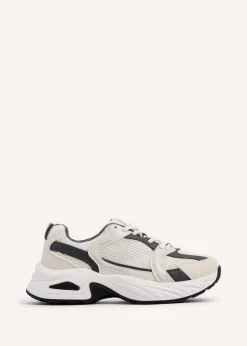Linzi Venture Beige Mesh Effect Chunky Trainer