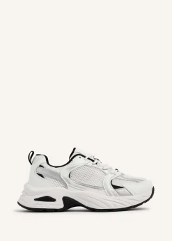 Linzi Venture White Mesh Effect Chunky Trainer