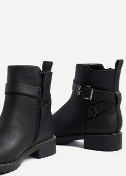 Linzi Watson Black Nubuck Ankle Boot