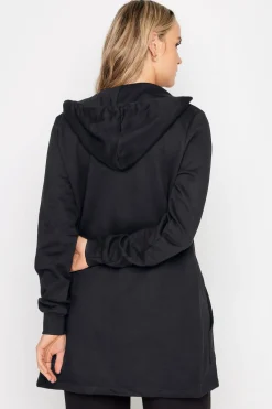 Long Tall Sally Black Cotton Longline Hoodie